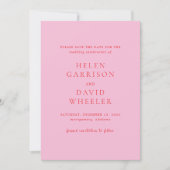 Elegant Pink and Red Classic Wedding Save The Date (Voorkant)