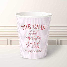 Elegant Pink and Red Grad Club Graduation Papieren Bekers