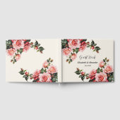 Elegant pink and red roses floral wedding  gastenboek (Volledig)