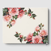 Elegant pink and red roses floral wedding  gastenboek (Achterkant)