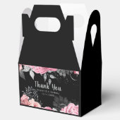 Elegant Pink and Silver Flowers Birthday Bedankdoosjes (Geopend)