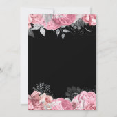 Elegant Pink and Silver Flowers Birthday Party Bedankkaart (Achterkant)