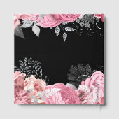 Elegant Pink and Silver Flowers Birthday Party Gastenboek (Achterkant)