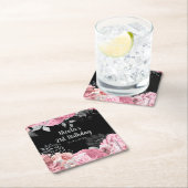 Elegant Pink and Silver Flowers Birthday Party  Kartonnen Onderzetters (Insitu)