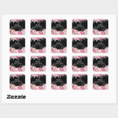 Elegant Pink and Silver Flowers Sweet Sixteen  Vierkante Sticker (Vel)
