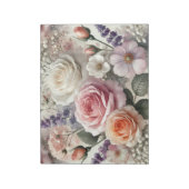 Elegant Pink and White Roses Notepad Notitieblok (Linkerzijde)