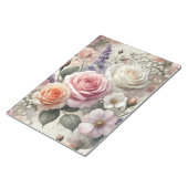 Elegant Pink and White Roses Notepad Notitieblok (Schuin)