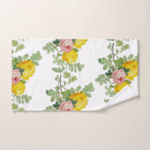 Elegant  Pink and Yellow Roses Floral  Bad Handdoek (Handdoek)