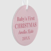Elegant Pink Baby Girl Eerste kerstfoto Ornament (voorkant)