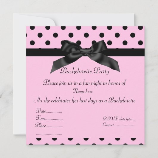 ELEGANT PINK BACHELORETTE INVITATIE KAART (Voorkant)