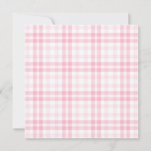 ELEGANT PINK BACHELORETTE INVITATIE tartan Kaart (Achterkant)