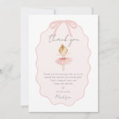 Elegant Pink Ballerina Ballet Birthday Party Bedankkaart (Voorkant)