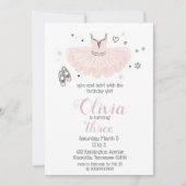 Elegant Pink Ballerina Birthday Kaart (Voorkant)