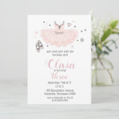 Elegant Pink Ballerina Birthday Kaart (Staand voorkant)
