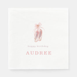 Elegant Pink Ballerina Shoes Birthday Party Servet