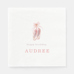 Elegant Pink Ballerina Shoes Birthday Party Servet