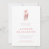 Elegant Pink Ballerina Shoes Girls Birthday Party Kaart (Voorkant)