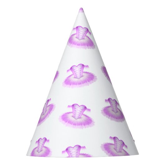 Elegant Pink Ballet Birthday Tutu Waterverf Feesthoedjes (Voorkant)