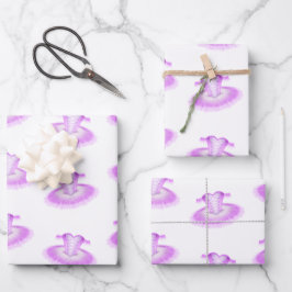Elegant Pink Ballet Birthday Tutu Waterverf Inpakpapier Vel