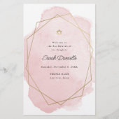 Elegant Pink Bat Mitswa Ceremony Paperprogramma Flyer (Voorkant)