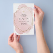 Elegant Pink Bat Mitswa Ceremony Paperprogramma Flyer (Hand)