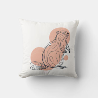 Elegant Pink Beaver for Kids | Premium Minimalist  Kussen