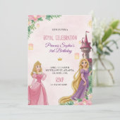 Elegant Pink birthday invitation Kaart (Staand voorkant)