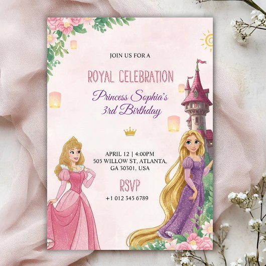 Elegant Pink birthday invitation Kaart