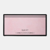 Elegant Pink Black Minimalist Executive Desk Mat (Voorkant)