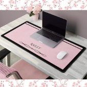 Elegant Pink Black Minimalist Executive Desk Mat