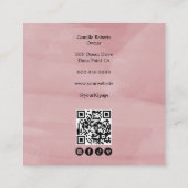 Elegant Pink Black Script 3 Photo Makeup Vierkante Visitekaartje (Achterkant)