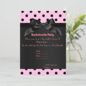 ELEGANT PINK BLACK SPOT BACHELORETTE KAART (Staand voorkant)