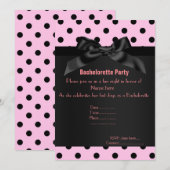 ELEGANT PINK BLACK SPOT BACHELORETTE KAART (Voorkant / Achterkant)