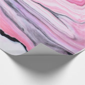 Elegant PINK BLACK WHITE MARBLE TEXTURE Cadeaupapier (Hoek)