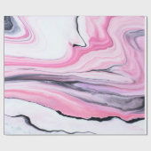 Elegant PINK BLACK WHITE MARBLE TEXTURE Cadeaupapier (Vlak)