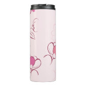 Elegant Pink Blossom Custom Name Floral Design Thermosbeker (Achterkant)