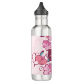 Elegant Pink Blossom Custom Name Floral Design Waterfles (Links)