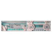 ELEGANT PINK BLUE ART NOUVEAU, FANTASY MARBLE DECO NAAMBORDJE (Voorkant)