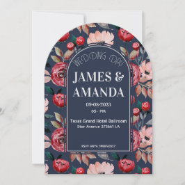 Elegant Pink & Blue Floral theme Kaart