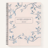 Elegant Pink & Blue French toile Journal Notitieboek (Voorkant)