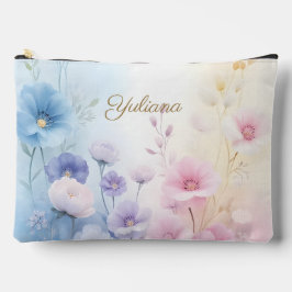 Elegant Pink Blue Pastel Watercolor Floral Design Etui