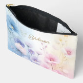 Elegant Pink Blue Pastel Watercolor Floral Design Etui (Open)