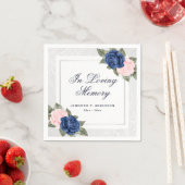 Elegant Pink Blue Silver Floral Memorial Funeral Servet (Insitu)