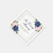 Elegant Pink Blue Silver Floral Memorial Funeral Servet (Hoek)