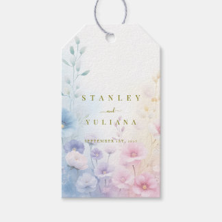 Elegant Pink Blue Watercolor Soft Floral Fine Art Cadeaulabel