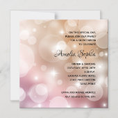 Elegant Pink Blush Bokeh Quinceañera Magnetische Uitnodiging (Voorkant)