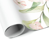 Elegant Pink Blush Eucalyptus Greenery Wedding Cadeaupapier (Rol Hoek)