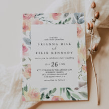 Elegant Pink Blush Floral Geometric Casual Wedding