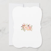 Elegant Pink Blush Floral Gold Lijst Weddenschap Kaart (Achterkant)
