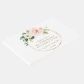 Elegant Pink Blush Floral Gold Retirement Party Gastenboek (Hoek)